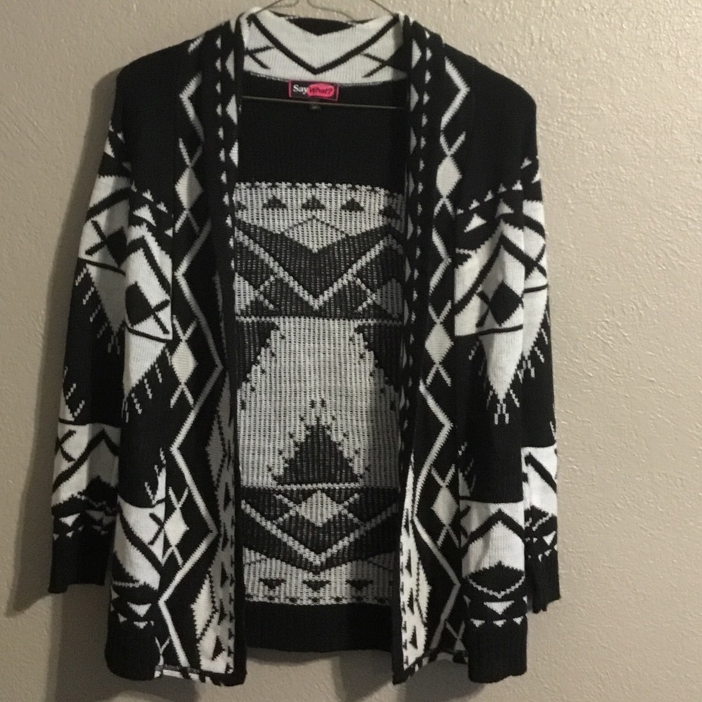 Black & White Aztec Print Cardigan